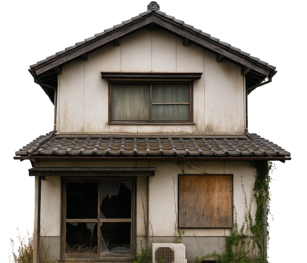 解体する空き家